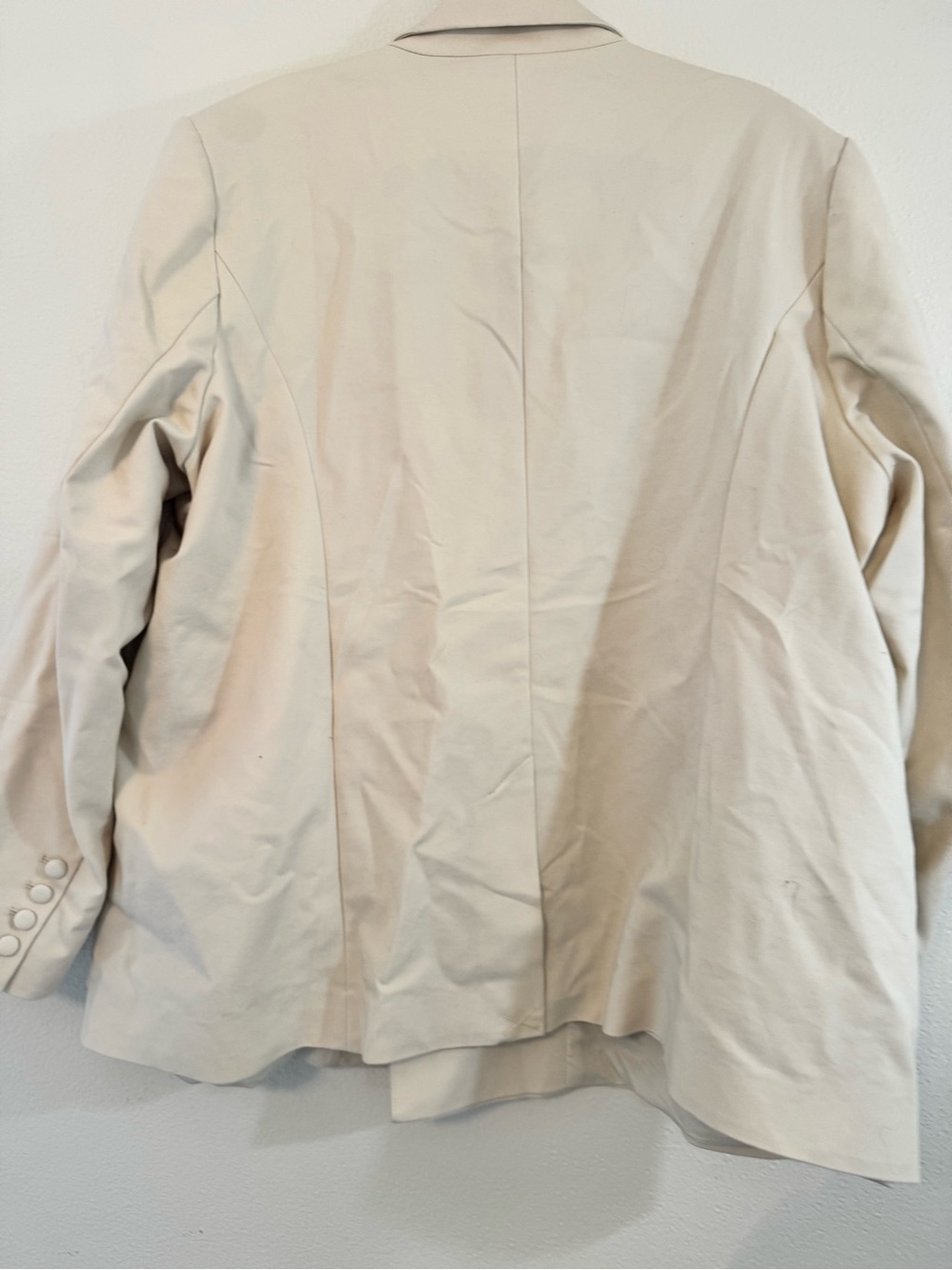 Good American Cream Double-Breasted Blazer Unisex - Picture 3 of 4